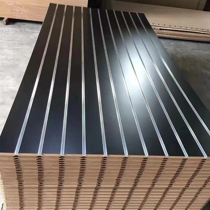 Matte/Glossy/High Glossy Finish Melamine Mdf Slotted Board With Alumnium Bars in Grooves For Shelf Rack Display In Store/Supermarket