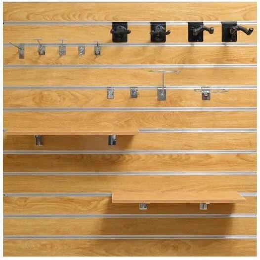 Matte/Glossy/High Glossy Finish Melamine Mdf Slotted Board With Alumnium Bars in Grooves For Shelf Rack Display In Store/Supermarket