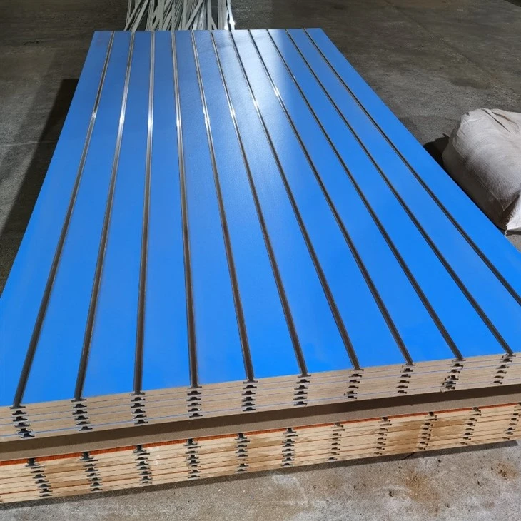 Matte/glossy Melamine Mdf Slotted/groove Slat Wall Display Panel Inserting Aluminum Strips For Store Stand Shelf Rack Hook Hanger