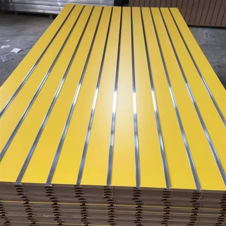 Matte/glossy Melamine Mdf Slotted/groove Slat Wall Display Panel Inserting Aluminum Strips For Store Stand Shelf Rack Hook Hanger