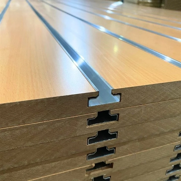 Melamine Mdf Slotted Board With Alumnium Bars in Grooves For Garage Storage/Shop Display