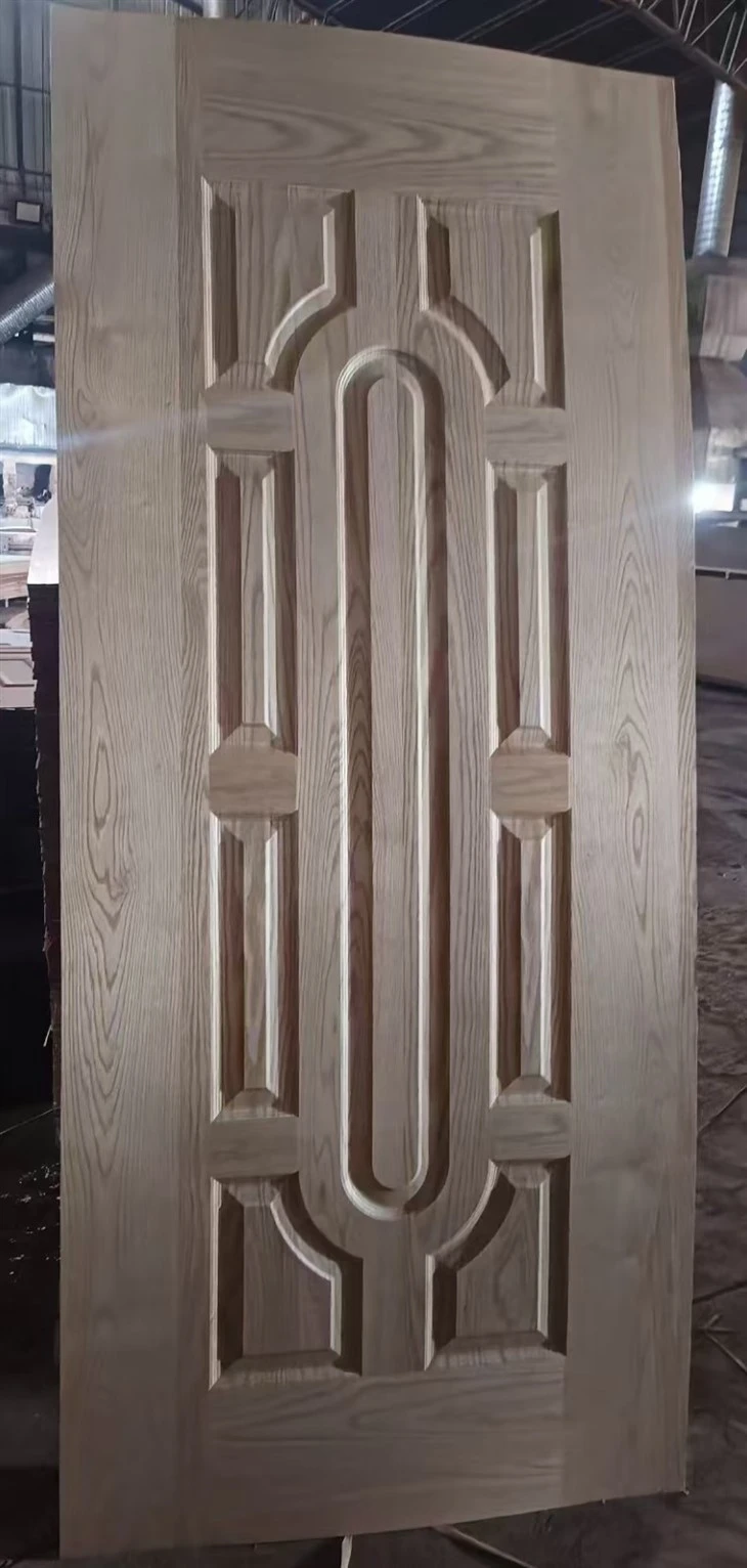 Natural Wood Veneer Primer Molded Mdf Door Skin 2.5mm-4mm