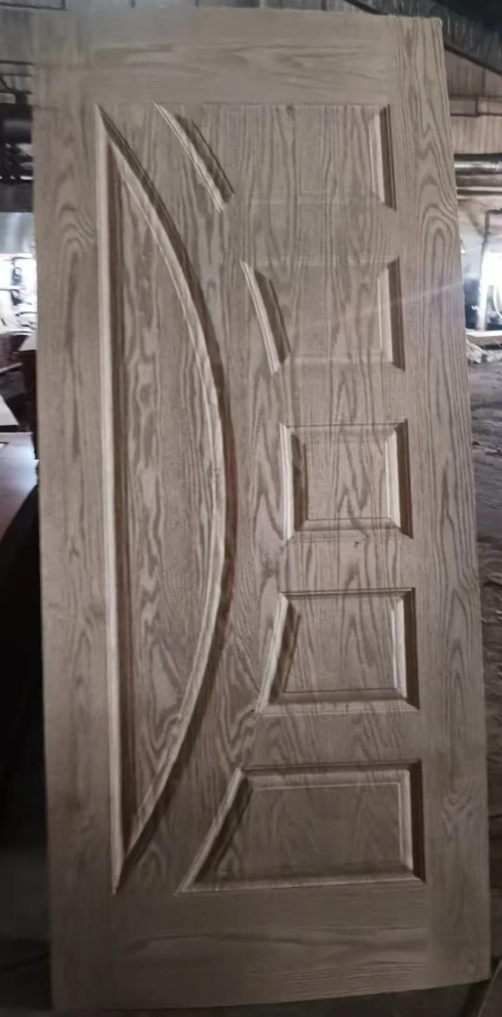 Natural Wood Veneer Primer Molded Mdf Door Skin 2.5mm-4mm